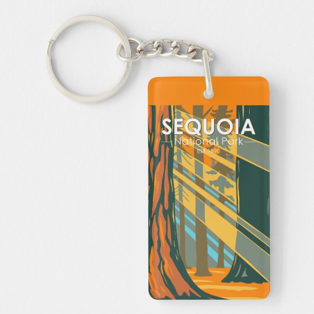 Sequoia National Park Giant Sequoia Trees Keychain (Front)