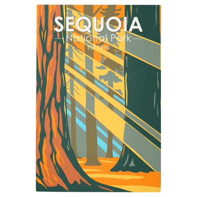 Sequoia National Park Giant Sequoia Trees Metal Print (Front)