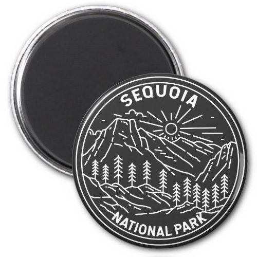 Sequoia National Park Giant Sequoia Trees Monoline Magnet