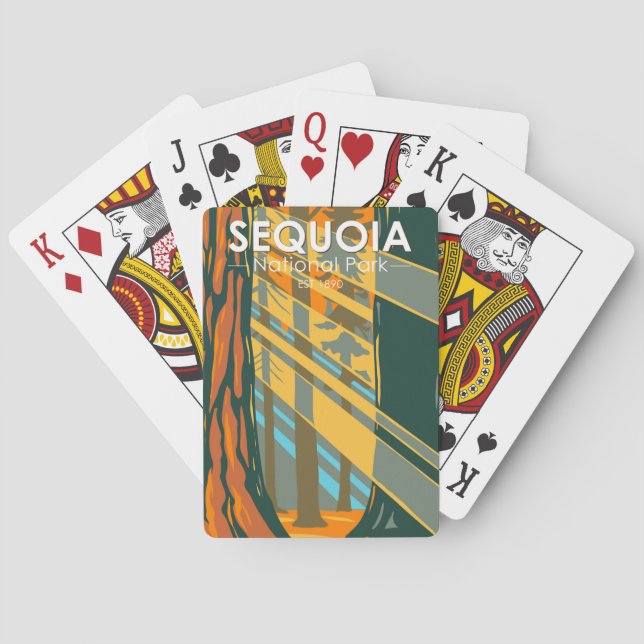 Sequoia National Park Giant Sequoia Trees  Poker Cards (Back)