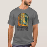 Sequoia National Park Giant Sequoia Trees T-Shirt<br><div class="desc">Sequoia vector artwork in a window style design. The park contains the highest point in the contiguous United States,  Mount Whitney,  and is south of Kings Canyon National Park.</div>