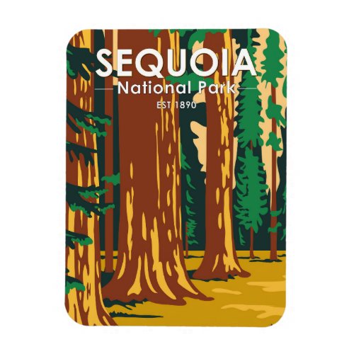 Sequoia National Park Giant Sequoia Trees Vintage  Magnet