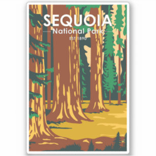 Sequoia National Park Giant Sequoia Trees Vintage Sticker