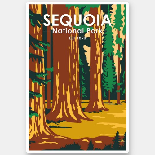 Sequoia National Park Giant Sequoia Trees Vintage Sticker