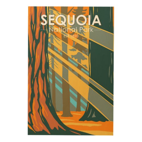 Sequoia National Park Giant Sequoia Trees  Wood Wall Art