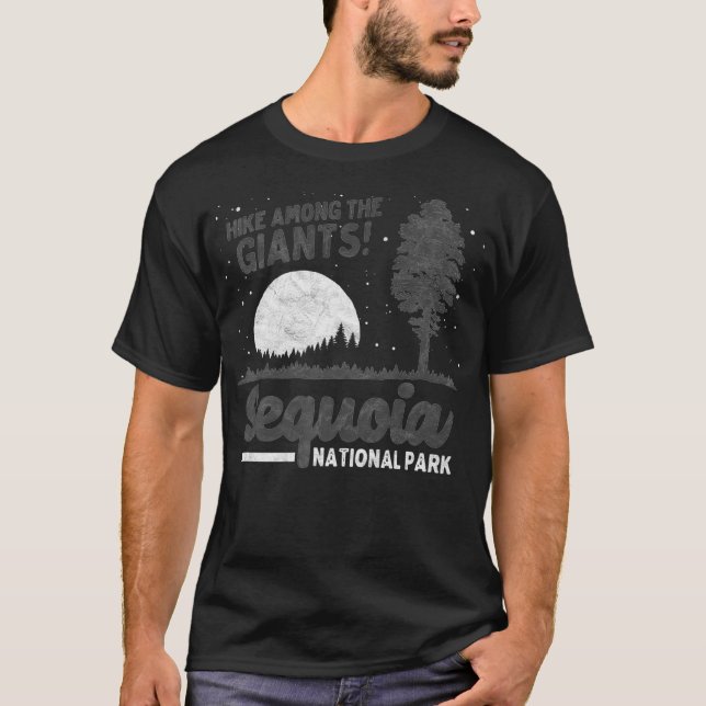 Sequoia National Park Hike with Giants Retro 80s T T-Shirt (Front)