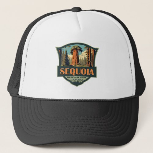 Sequoia National Park Illustration Retro Trucker Hat