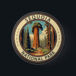 Sequoia National Park Illustration Travel Art Button<br><div class="desc">Sequoia vector artwork design. The park contains the highest point in the contiguous United States,  Mount Whitney,  and is south of Kings Canyon National Park.</div>