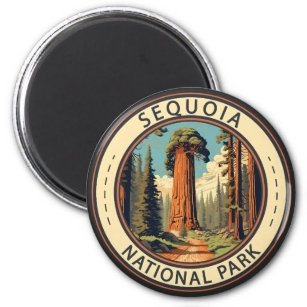 Sequoia National Park Illustration Travel Art Magnet