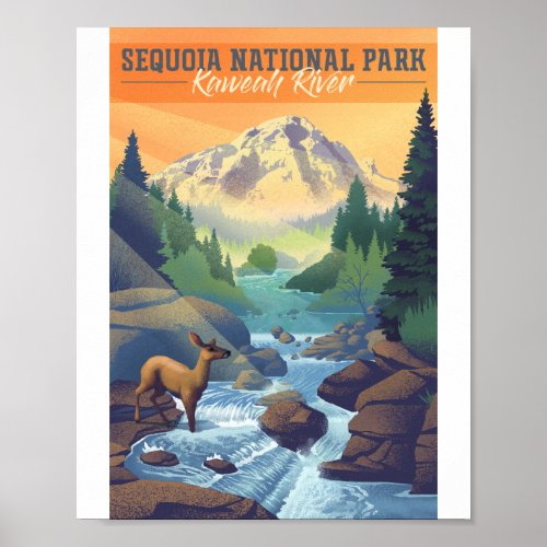 Sequoia National Park Litho Artwork Poster