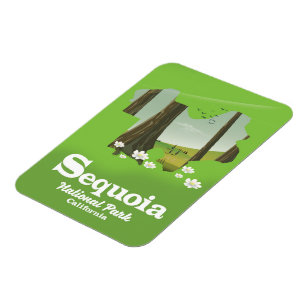 Sequoia National Park map travel poster Magnet