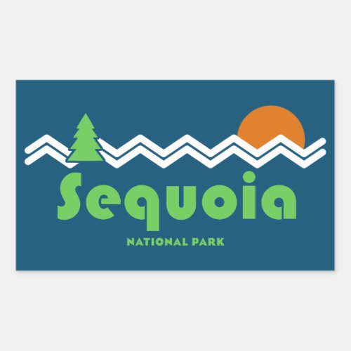 Sequoia National Park Retro Rectangular Sticker