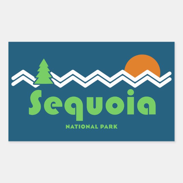 Sequoia National Park Retro Rectangular Sticker (Front)
