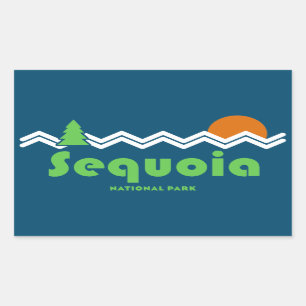 Sequoia National Park Retro Rectangular Sticker