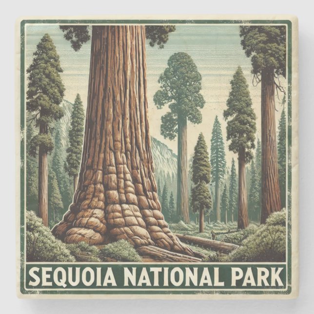 Sequoia National Park Stone Coaster (Front)