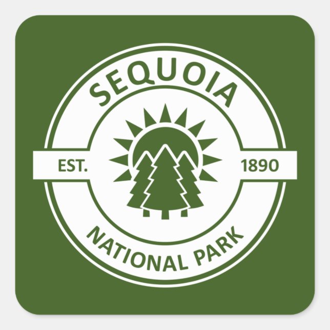 Sequoia National Park Sun Trees Square Sticker (Front)