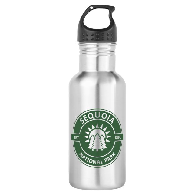 Sequoia National Park Sun Trees Stainless Steel Water Bottle (Front)