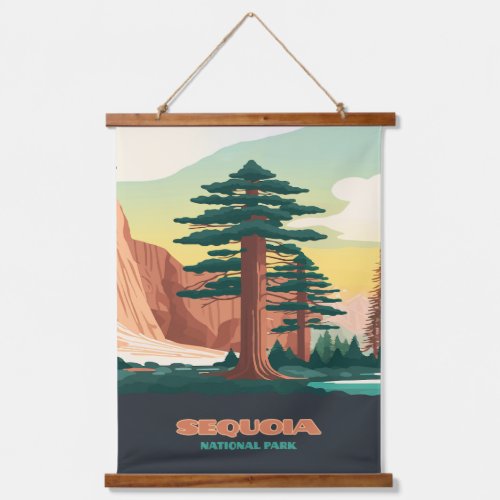 Sequoia National Park Trees Mountains  Hanging Tapestry