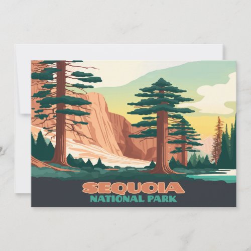 Sequoia National Park Trees Mountains  Invitation