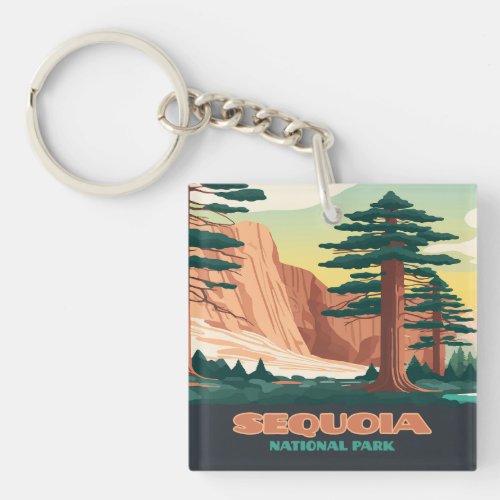 Sequoia National Park Trees Mountains Keychain