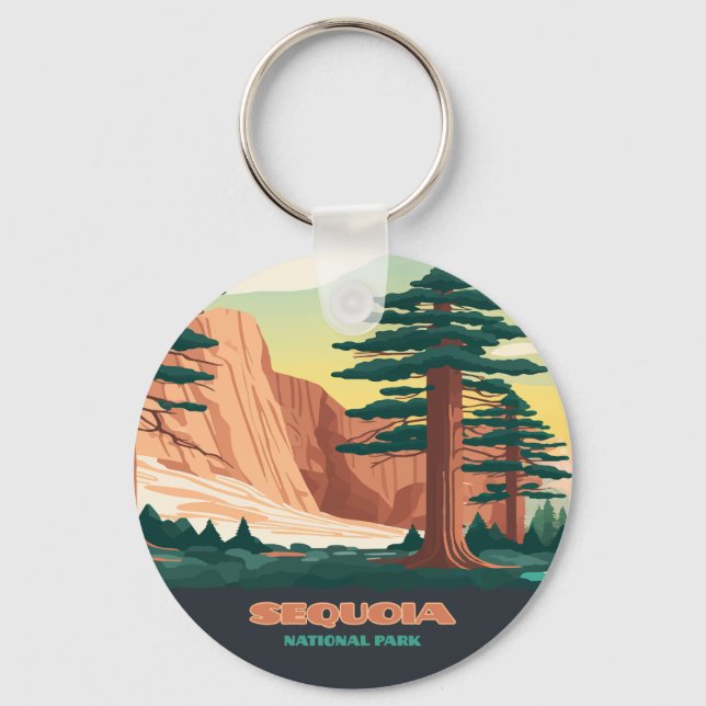 Sequoia National Park Trees Mountains Keychain (Front)