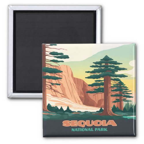 Sequoia National Park Trees Mountains Magnet