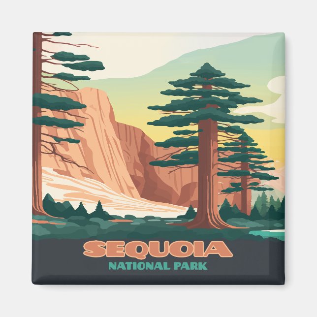 Sequoia National Park Trees Mountains Magnet (Front)