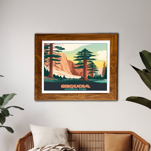Sequoia National Park Trees Mountains  Poster