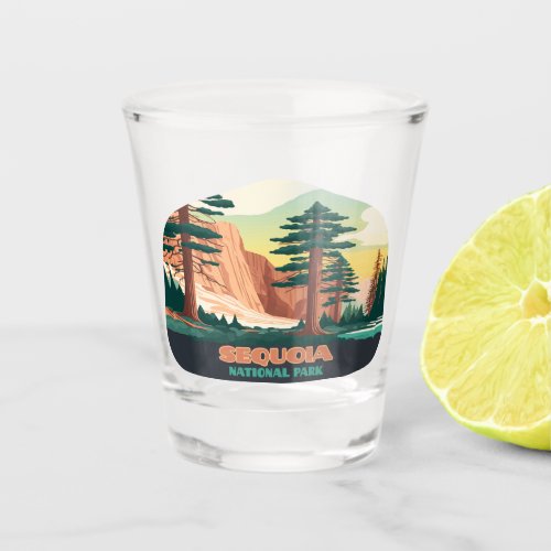 Sequoia National Park Trees Mountains Shot Glass