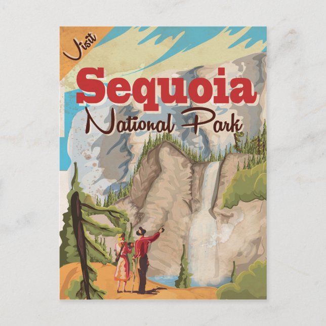 Sequoia vintage Travel Poster. Postcard (Front)