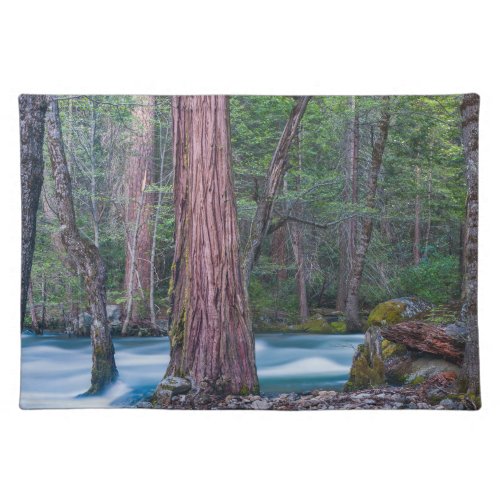 Sequoias  Merced River Yosemite National Park CA Cloth Placemat