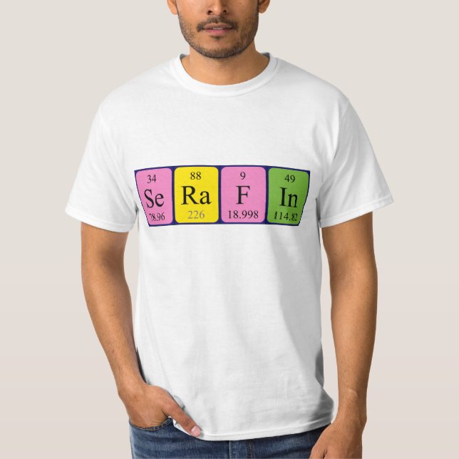 Serafin periodic table name shirt (Front)