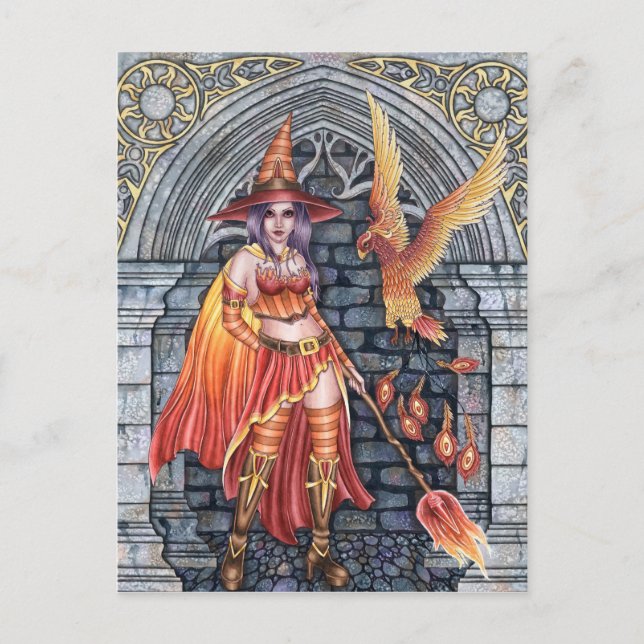 Serafina & Firenze - Fire Witch Postcard (Front)