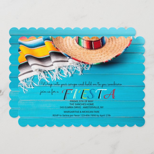 Serape and Sombrero Invitation (Front/Back)