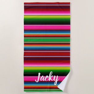 Serape Custom Name Wedding Vacation Beach Towel
