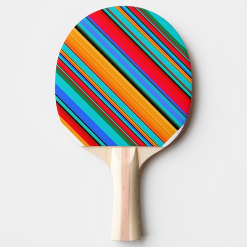 Serape Design in Teal Red Yellow Green Blue Ping Pong Paddle