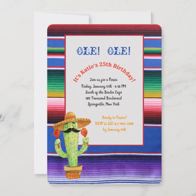 Serape Fiesta Invitation (Front)