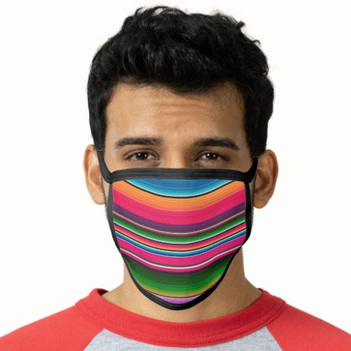Serape Mexican Blanket Colorful Stripes Mexico Face Mask