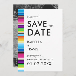 Serape Spring Stripes   Photo Save the Date Invitation