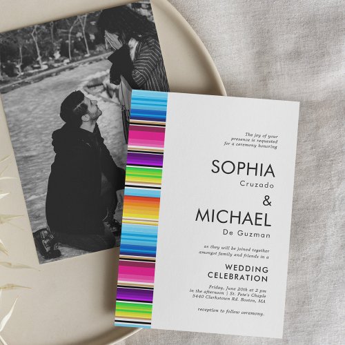 Serape Spring Stripes  Wedding Invitation 