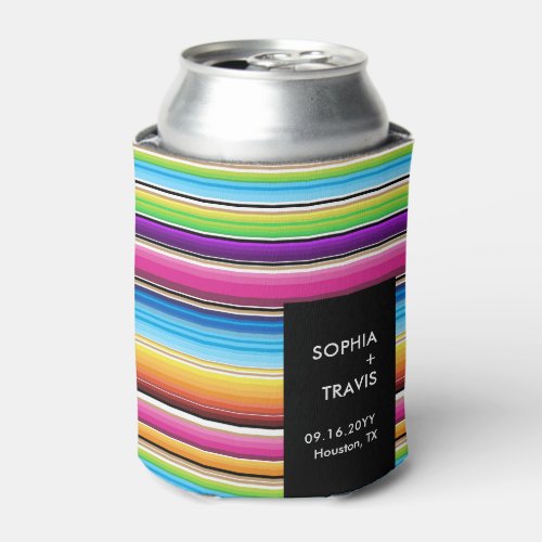 Serape Springtime Stripes  Wedding  Can Cooler