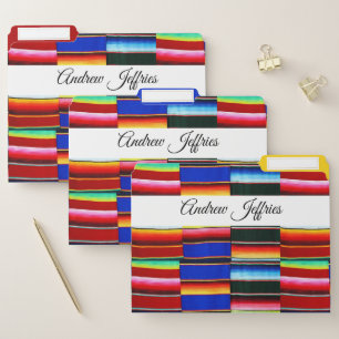 Serape stripe personalized file folder