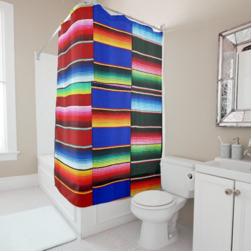 Serape stripe shower curtain