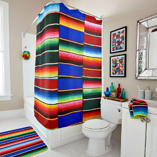 Serape stripe shower curtain