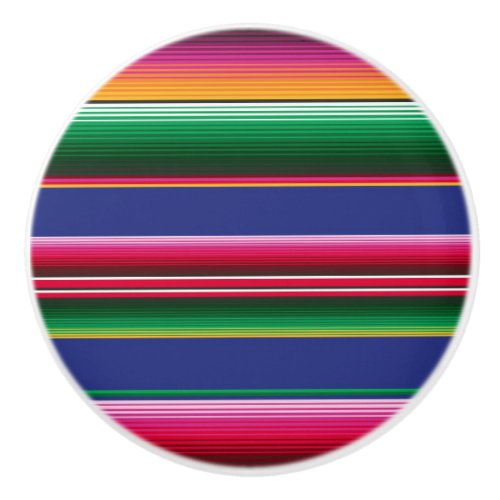 Serape Stripes Coco Mexican Bold Colors Ceramic Knob