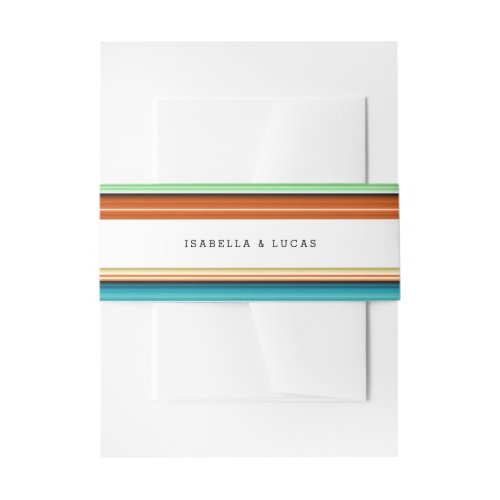 Serape Summer  Lateral Stripes Wedding Invitation Belly Band