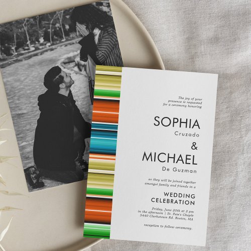 Serape Summer Minimal Wedding Invitation 