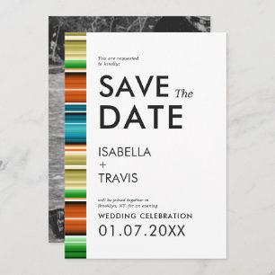 Serape Summer Stripes   Photo Save the Date Invitation