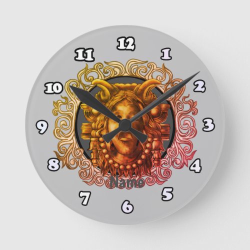 Seraph Gargoyle custom name Round Clock