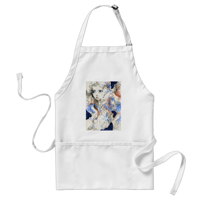 Seraph Ink Pen Drawing Adult Apron (Front)